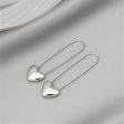 Silver-Plated Heart Pin Earrings For Sale