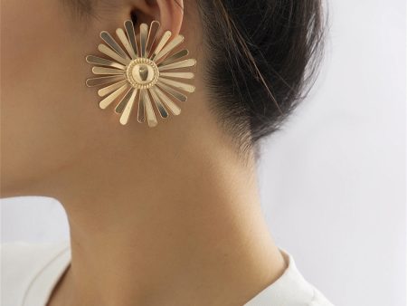 18K Gold-Plated Floral Stud Earrings Online now