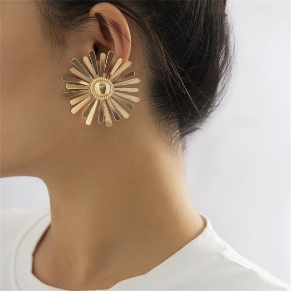 18K Gold-Plated Floral Stud Earrings Online now