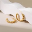 18K Gold-Plated Woven Twine Huggie Earrings Hot on Sale