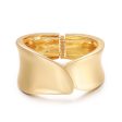 18K Gold-Plated Mismatching Leaf End Hinge Bangle Cheap