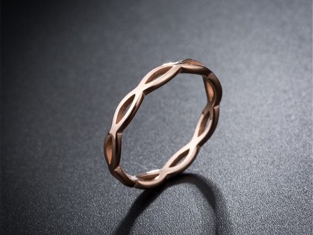 18K Rose Gold-Plated Crossed-Lines Band Hot on Sale