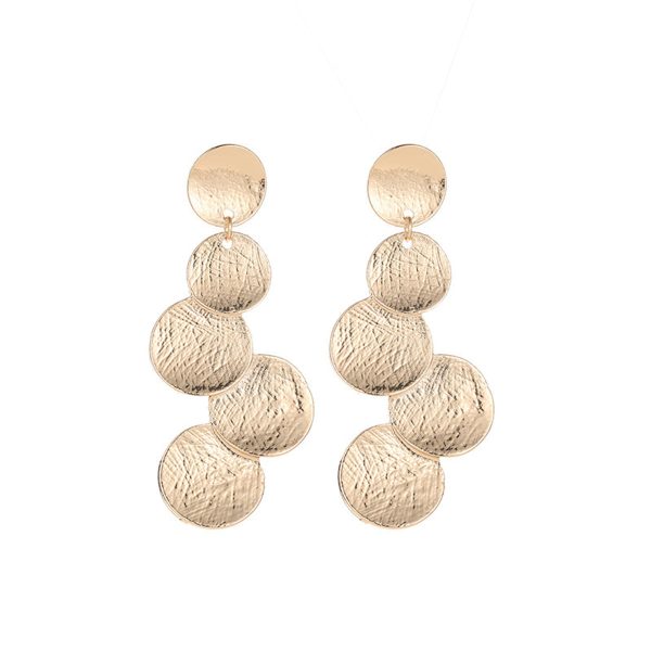 18K Gold-Plated Coin Cluster Drop Earrings For Sale