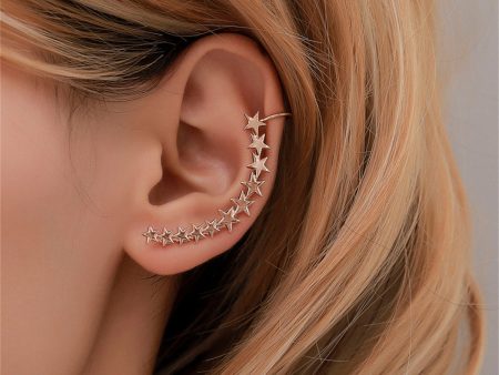 18K Gold-Plated Star Ear Climber Online Sale