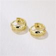 18K Gold-Plated Openwork Flower Huggie Earrings Discount