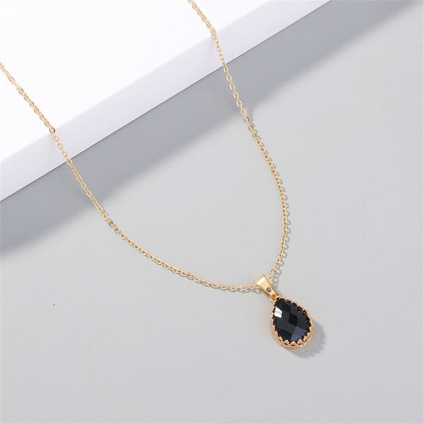 Black Crystal & 18K Gold-Plated Pendant Necklace Sale