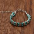 Turquoise & Silver-Plated Beaded Bracelet Hot on Sale