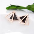 18K Rose Gold-Plated Double Triangle Stud Earrings Online Sale