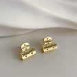 18K Gold-Plated File Clip Stud Earrings Fashion