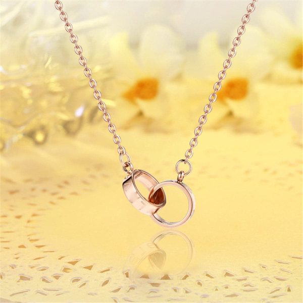 18K Rose Gold-Plated Crossing Ring Pendant Necklace Sale