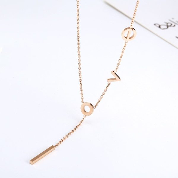 18K Rose Gold-Plated  Love  Lariat Necklace on Sale