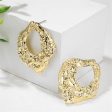 18K Gold-Plated Wrinkled Geometry Hoop Drop Earrings Discount