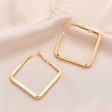 18K Gold-Plated Rhombus Hoop Earring Online Sale