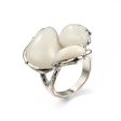 White Cats Eye Silver-Plated Abstract Ring Online Hot Sale