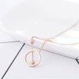 18K Rose Gold-Plated Hollow Circle & Bar Pendant Necklace For Discount