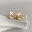 18K Gold-Plated File Clip Stud Earrings Fashion