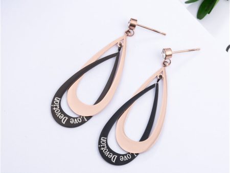 18K Rose Gold-Plated Interlocking Drop Earrings Cheap