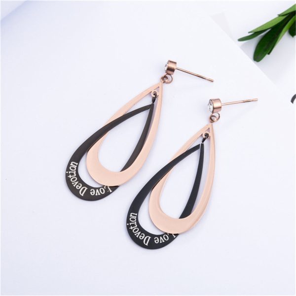 18K Rose Gold-Plated Interlocking Drop Earrings Cheap