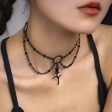 Black Rose Layered Choker Necklace Discount