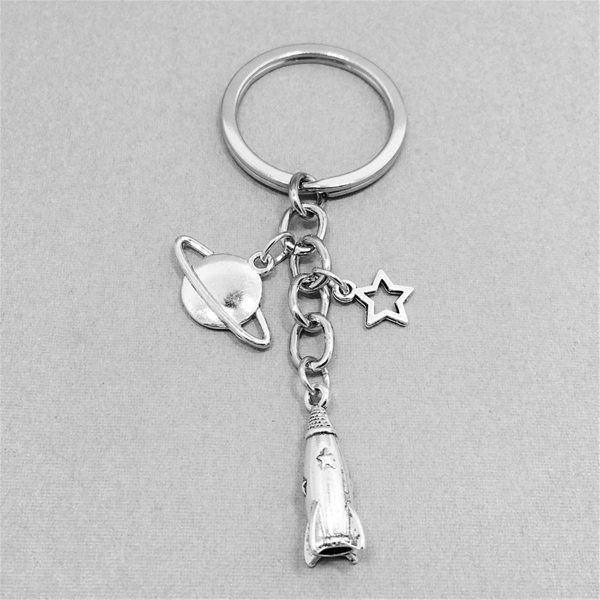 Silver-Plated Rocket Key Chain on Sale