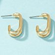 18K Gold-Plated Oval Huggie Earrings Fashion