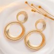 18K Gold-Plated Double Ring Drop Earrings For Discount