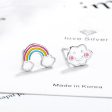 White Cloud & Rainbow Asymmetrical Stud Earrings Online