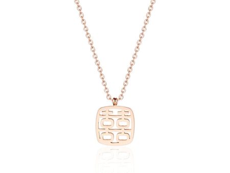 18K Rose Gold-Plated Happiness Pendant Necklace Cheap