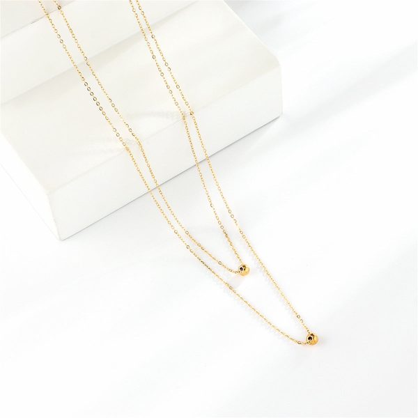 18K Gold-Plated Bead Layered Necklace For Discount