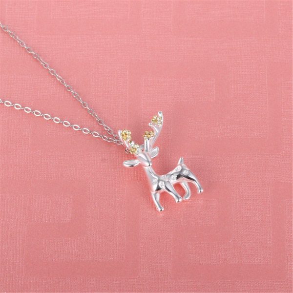 Two-Tone Deer Pendant Necklace Online