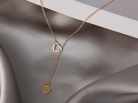 18K Gold-Plated Heart Lariat Necklace Online