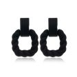 Black Resin & Silver-Plated Twine Square Drop Earrings For Cheap