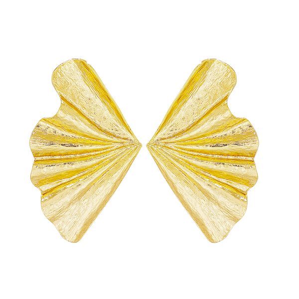 18K Gold-Plated Fan Stud Earring on Sale