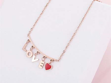 18K Rose Gold-Plated  Love  Pendant Necklace Sale