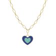 Blue Enamel & 18K Gold-Plated Heart Pendant Necklace Cheap