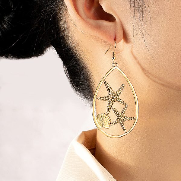 18K Gold-Plated Shell Starfish Drop Earrings Online now