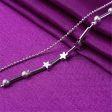 Silver-Plated Star & Bead Double-Strand Anklet Hot on Sale