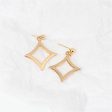 18K Gold-Plated Open Rhombus Drop Earrings For Discount