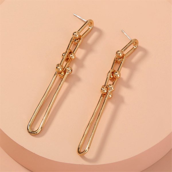 18K Gold-Plated Studded Drop Earrings Cheap