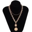 18K Gold-Plated Coin Pendant Necklace Set on Sale