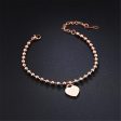 18K Rose Gold-Plated Heart Charm Anklet Sale