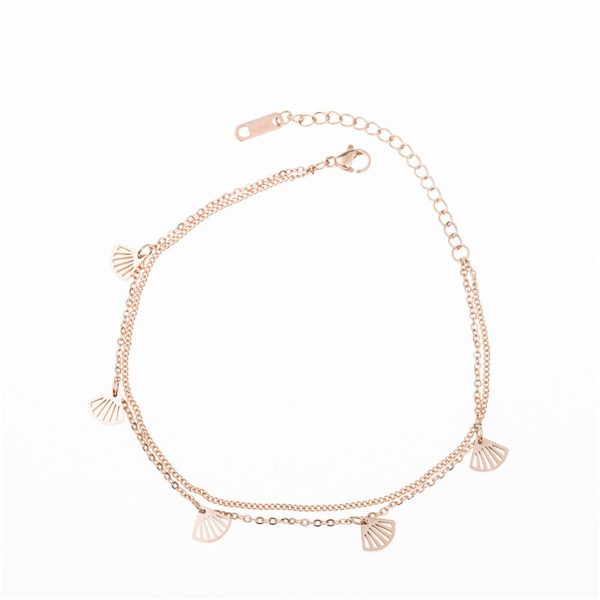 18K Rose Gold-Plated Gingko Leaves Charm Bracelet Online