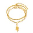 18K Gold-Plated Snake Charm Anklet & Rope Chain Anklet For Sale