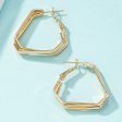 18K Gold-Plated Stacked Geometric Huggie Earrings Hot on Sale