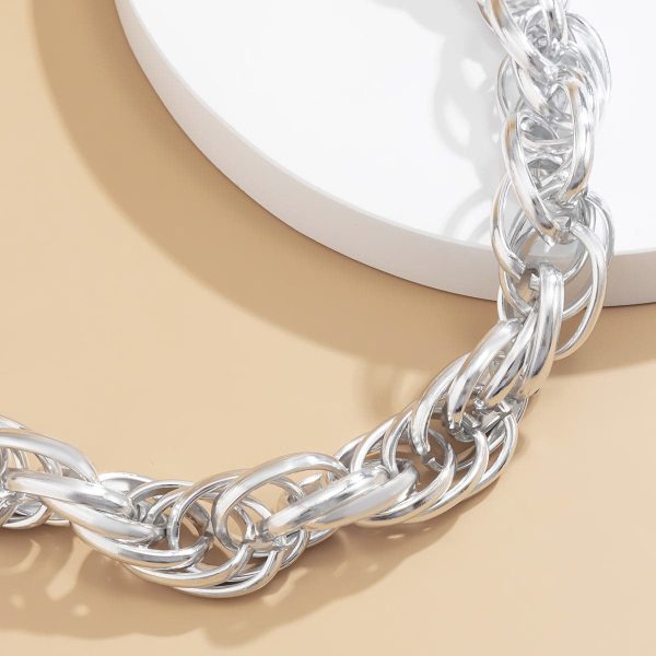 Silver-Plated Intertwined Choker Necklace For Sale