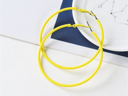 Yellow Enamel & Silver-Plated Hoop Earrings Sale