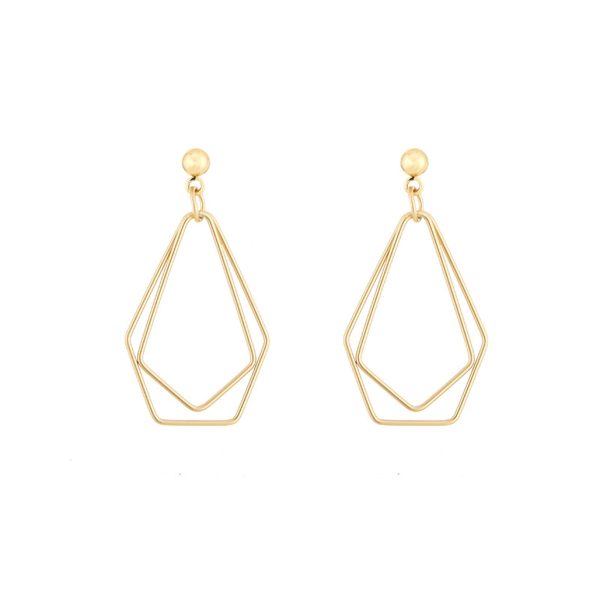 18K Gold-Plated Open Geometric Drop Earrings Supply