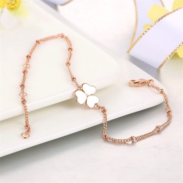 18K Rose Gold-Plated Clover Station Bracelet Online