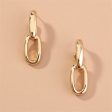 18K Gold-Plated Interlocked Cable Chain Drop Earrings Fashion