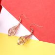 18K Rose Gold Plated Romantic Filigree Drop Earrings Online Hot Sale